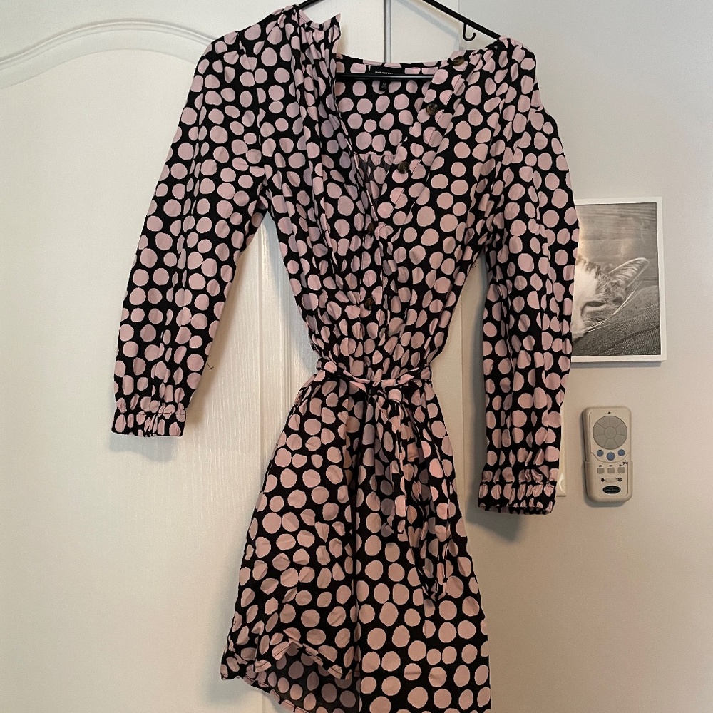 Work dress with pink circles